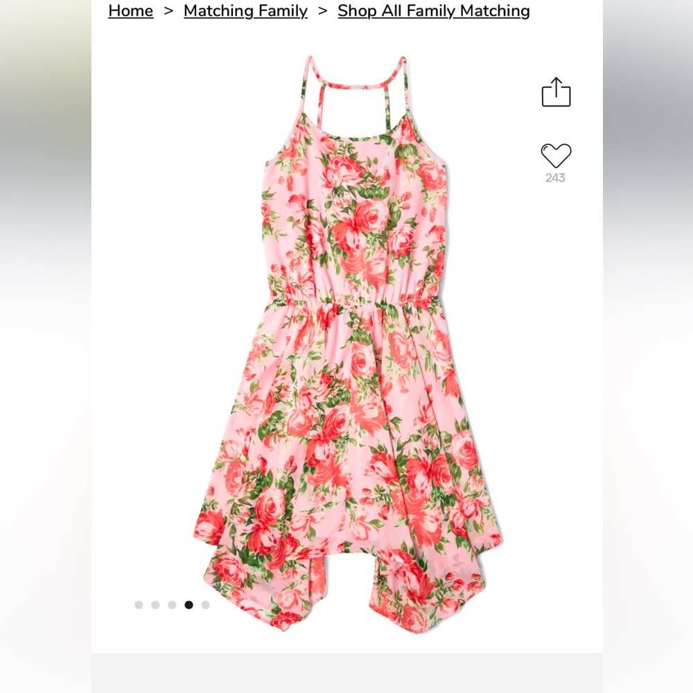 NWT Children’s Place Floral with Sharkbite hem Dress Small 5/6
